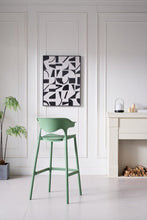 Silla para Bar Elena, Color Verde Oliva, Diseño Moderno X2