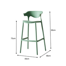 Silla para Bar Elena, Color Verde Oliva, Diseño Moderno X2