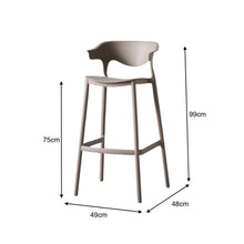 Silla para Bar Elena, Color Taupe, Diseño Moderno X4