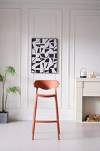 Silla para Bar Elena, Color Terracota, Diseño Moderno X2