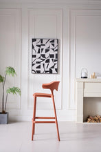 Butaco para Barra Elena, Color Terracota, Diseño Moderno X4