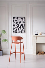 Silla para Bar Elena, Color Terracota, Diseño Moderno