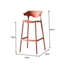 Silla para Bar Elena, Color Terracota, Diseño Moderno X2