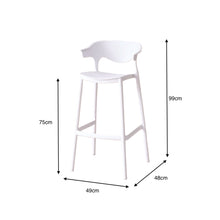 Set de 4 Sillas para Bar Elena, Color Blanco, Diseño Moderno