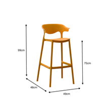 Silla para Bar Elena, Color Naranja, Diseño Moderno