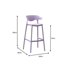 Set de 4 Sillas para Bar Elena, Color Lila, Diseño Moderno