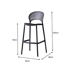 Set de 2 Sillas para Bar Paraíso, Color Negro, Diseño Moderno