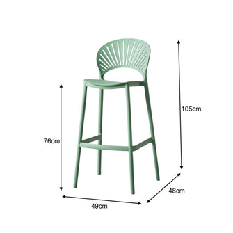 Butaco para Barra Paraiso, Color Verde Olivo, Diseño Moderno