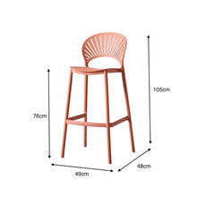 Silla para Bar Paraiso, Color Terracota, Diseño moderno X4