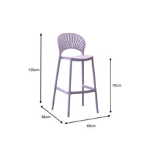 Set de 4 Sillas para Bar Paraíso, Color Lila, Diseño Moderno