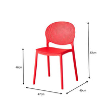 Set de 4 Sillas Florida, Color Rojo, con Espaldar y Diseño Moderno