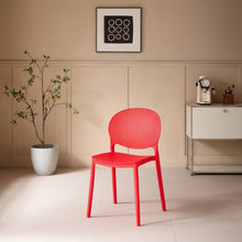 Set de 4 Sillas Florida, Color Rojo, con Espaldar y Diseño Moderno