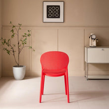 Set de 4 Sillas Florida, Color Rojo, con Espaldar y Diseño Moderno