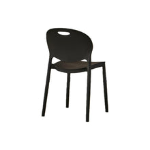 Set de 4 Sillas Queens, Negro, con Espaldar Redondo y Diseño Minimalista