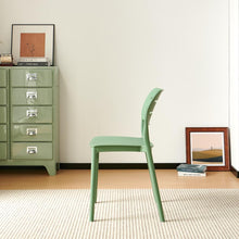 Set de 6 Sillas Harriman, Verde, con Medio Espaldar y Diseño Minimalista