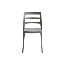 Set de 2 Sillas New York, Gris Oscuro, con Espaldar en Líneas y Diseño Minimalista