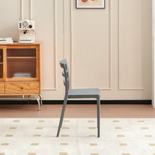 Set de 6 Sillas New York, Gris Oscuro, con Espaldar en Líneas y Diseño Minimalista