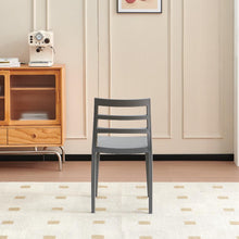 Set de 6 Sillas New York, Gris Oscuro, con Espaldar en Líneas y Diseño Minimalista