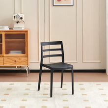 Set de 2 Sillas New York, Negro, con Espaldar en Líneas y Diseño Minimalista