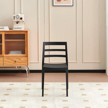 Set de 2 Sillas New York, Negro, con Espaldar en Líneas y Diseño Minimalista