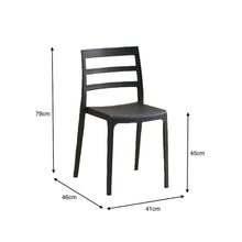 Set de 4 Sillas New York, Negro, con Espaldar en Líneas y Diseño Minimalista