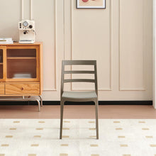 Set de 6 Sillas New York, Taupe, con Espaldar en Líneas y Diseño Minimalista
