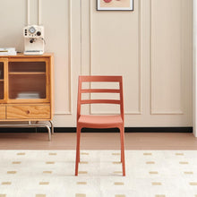 Set de 2 Sillas New York, Terracota, con Espaldar en Líneas y Diseño Minimalista