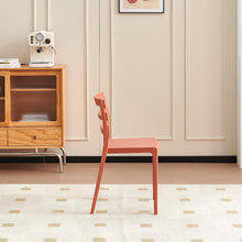 Set de 4 Sillas New York, Terracota, con Espaldar en Líneas y Diseño Minimalista