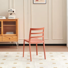 Set de 2 Sillas New York, Terracota, con Espaldar en Líneas y Diseño Minimalista