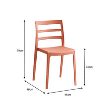 Set de 2 Sillas New York, Terracota, con Espaldar en Líneas y Diseño Minimalista