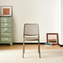 Set de 6 Sillas Manhattan, Taupe, con Espaldar en Rejilla y Diseño Minimalista