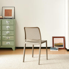 Set de 6 Sillas Manhattan, Taupe, con Espaldar en Rejilla y Diseño Minimalista