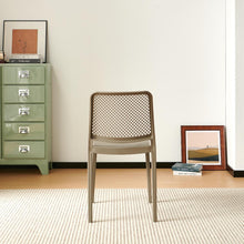 Set de 6 Sillas Manhattan, Taupe, con Espaldar en Rejilla y Diseño Minimalista