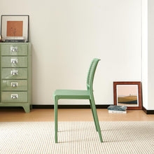 Set de 6 Sillas Manhattan, Verde, con Espaldar en Rejilla y Diseño Minimalista
