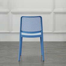 Silla Manhattan, Azul Oceano, con Espaldar en Rejilla y Diseño Minimalista
