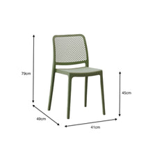 Set de 2 Sillas Manhattan, Verde, con Espaldar en Rejilla y Diseño Minimalista