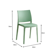 Set de 6 Sillas Soho, Verde, con Espaldar Cerrado y Diseño Minimalista