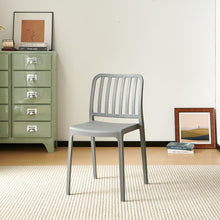 Set de 6 Sillas Brooklyn, Gris Oscuro, con Espaldar en Rayas y Diseño Minimalista