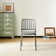 Set de 4 Sillas Brooklyn, Gris Oscuro, con Espaldar en Rayas y Diseño Minimalista