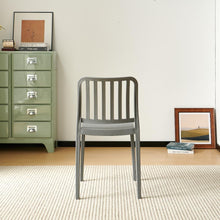 Set de 4 Sillas Brooklyn, Gris Oscuro, con Espaldar en Rayas y Diseño Minimalista