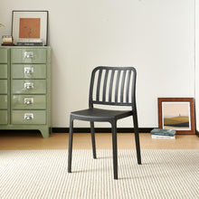 Set de 6 Sillas Brooklyn, Negro, con Espaldar en Rayas y Diseño Minimalista