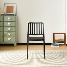 Set de 6 Sillas Brooklyn, Negro, con Espaldar en Rayas y Diseño Minimalista