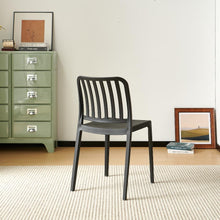 Set de 6 Sillas Brooklyn, Negro, con Espaldar en Rayas y Diseño Minimalista