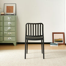 Set de 2 Sillas Brooklyn, Negro, con Espaldar en Rayas y Diseño Minimalista