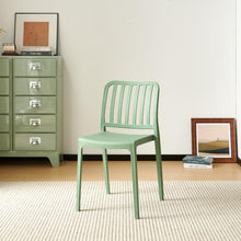 Set de 2 Sillas Brooklyn, Verde, con Espaldar en Rayas y Diseño Minimalista