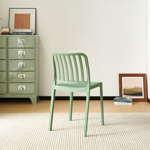 Set de 4 Sillas Brooklyn, Verde, con Espaldar en Rayas y Diseño Minimalista