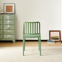 Set de 6 Sillas Brooklyn, Verde, con Espaldar en Rayas y Diseño Minimalista