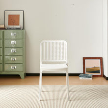Set de 4 Sillas Bronx , Blanco, con Espaldar en Cuadrados y Diseño Minimalista