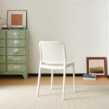 Set de 6 Sillas Bronx , Blanco, con Espaldar en Cuadrados y Diseño Minimalista
