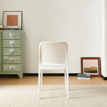 Set de 4 Sillas Bronx , Blanco, con Espaldar en Cuadrados y Diseño Minimalista